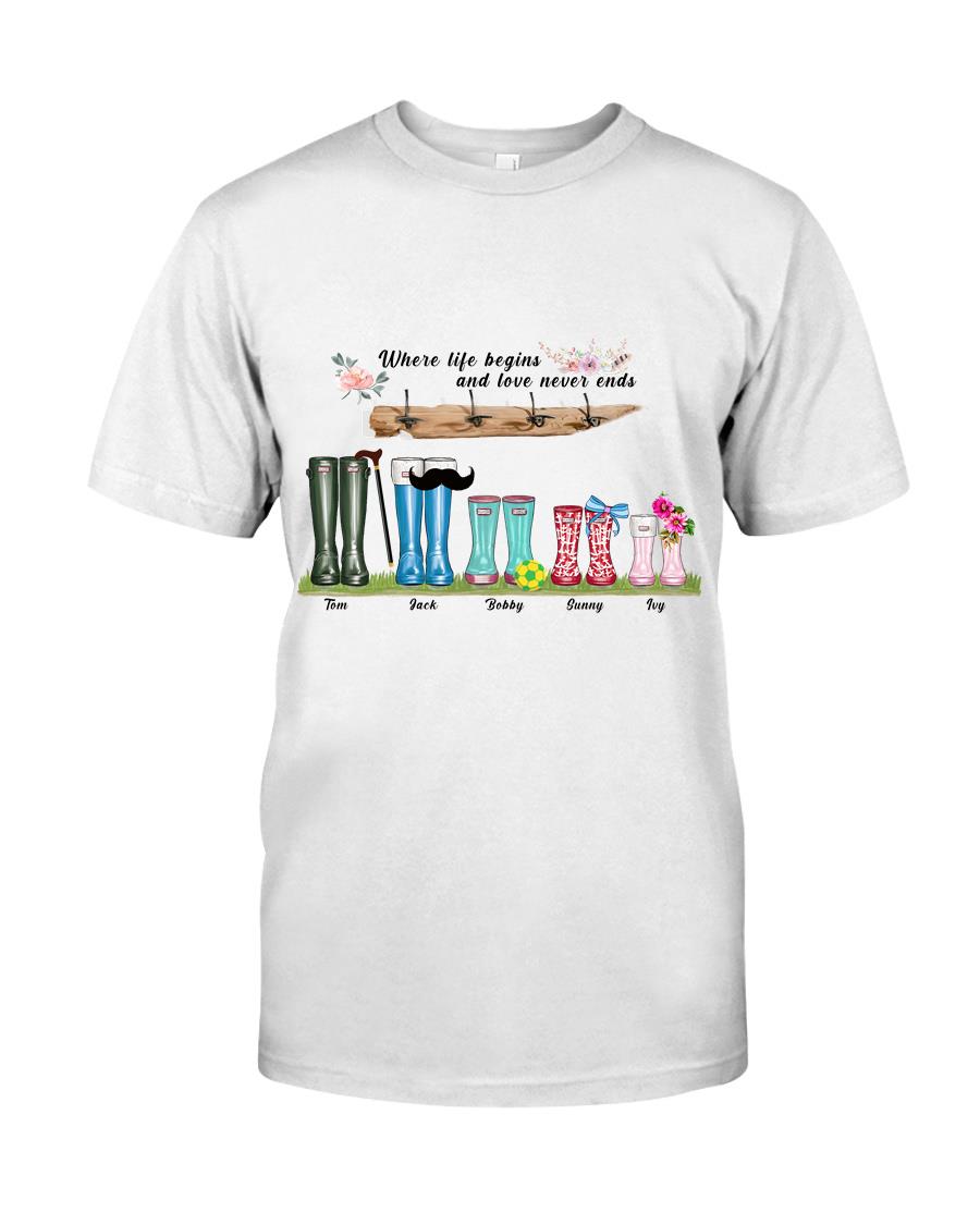 Customized Where Life Begins and Love Never Ends 2D T-Shirt