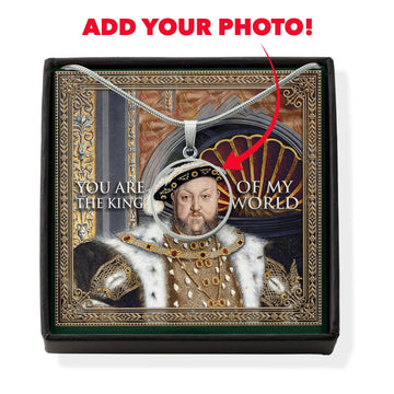 King Henry VIII Customized Photo Circle Pendant with POD Message Card