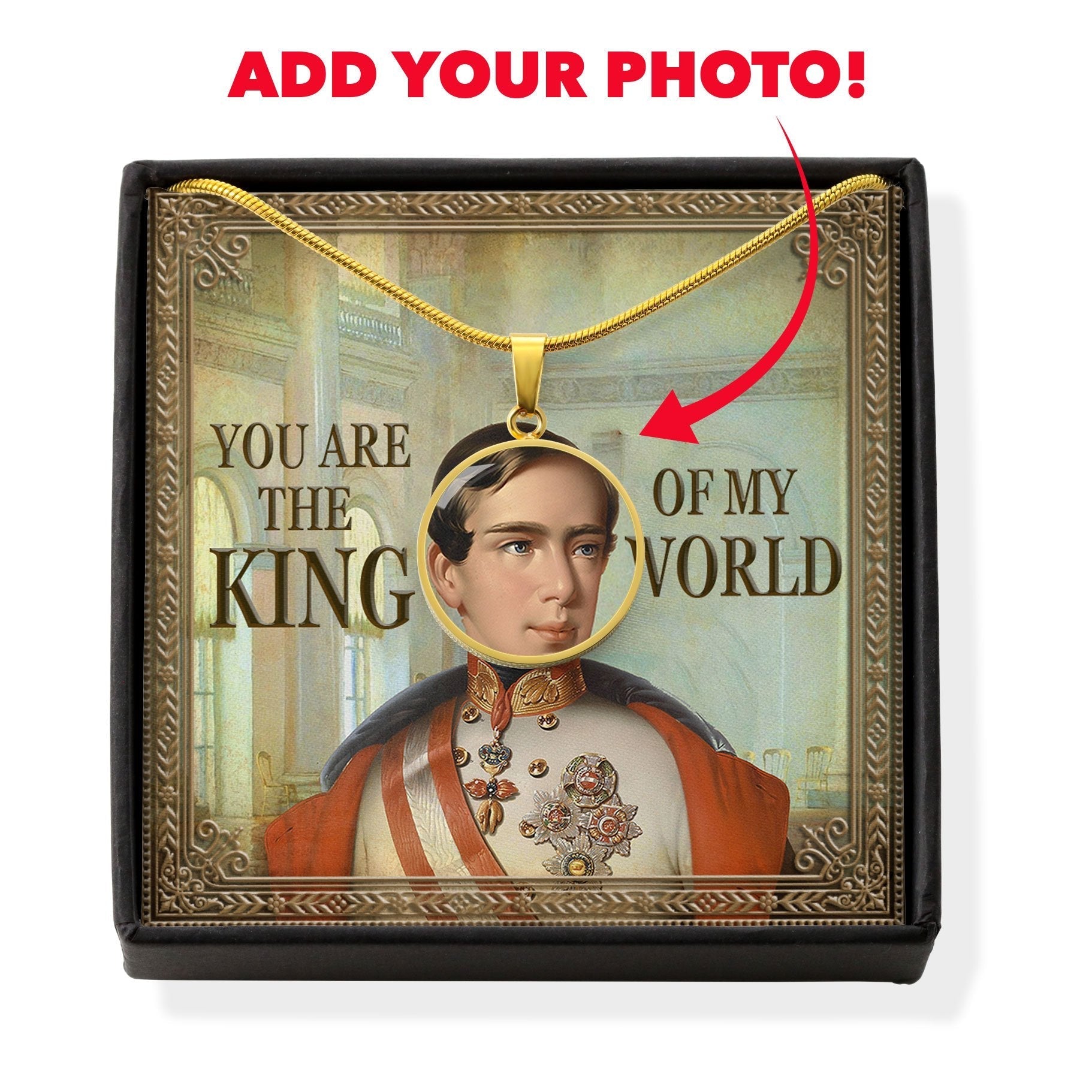 Emperor Franz-Joseph I - Austria Customized Photo Circle Pendant with POD Message Card