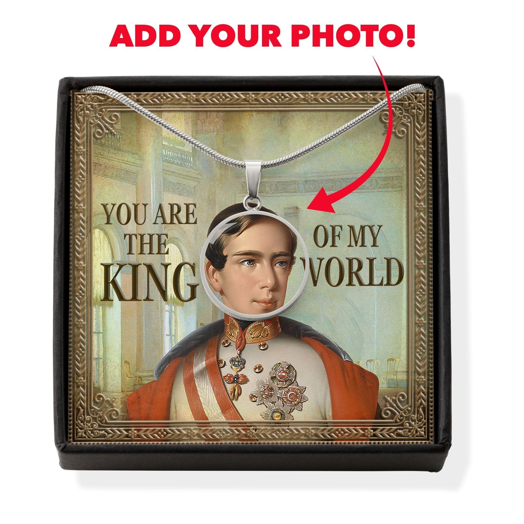 Emperor Franz-Joseph I - Austria Customized Photo Circle Pendant with POD Message Card