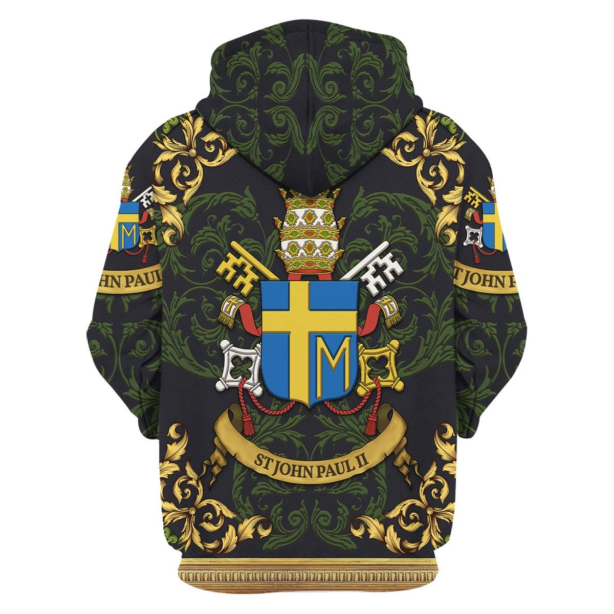 YMskins Tops Pullover Sweatshirt Pope John Paul II Coat Of Arms 3D Apparel