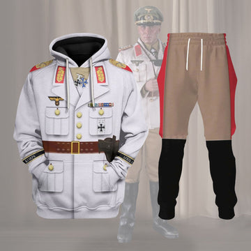YMskins Erwin Rommel WWII German Soldier Costume Hoodie Sweatshirt T-Shirt Tracksuit