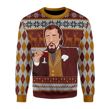 YMskins Christmas Sweater Leo Laughing Meme Merry Christmas 3D Apparel