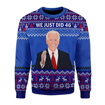 YMskins Christmas Sweater Joe Biden We Just Did 46 3D Apparel