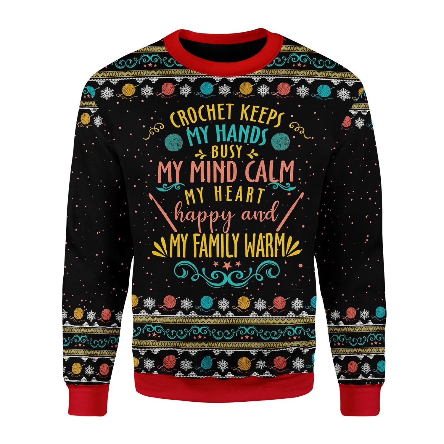 YMskins Christmas Sweater Crochet Keep My Hand Busy 3D Apparel