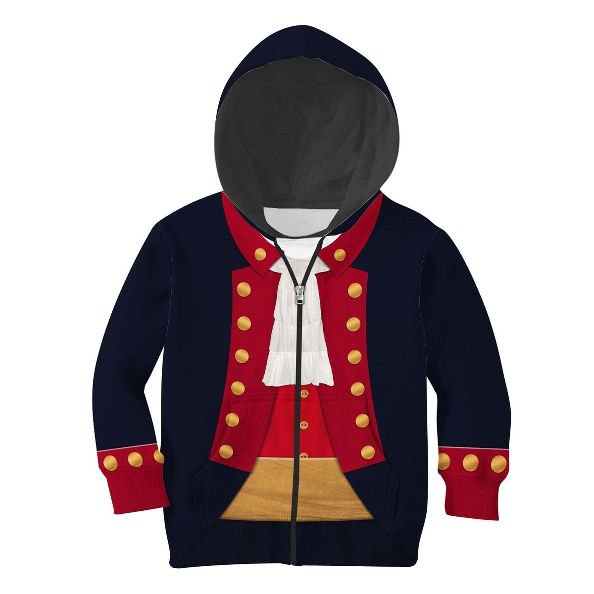John Paul Jones Revolutionary War Uniform Kid Zip Hoodie