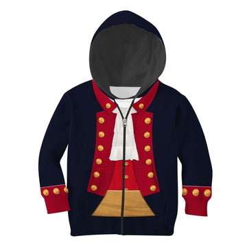 John Paul Jones Revolutionary War Uniform Kid Zip Hoodie
