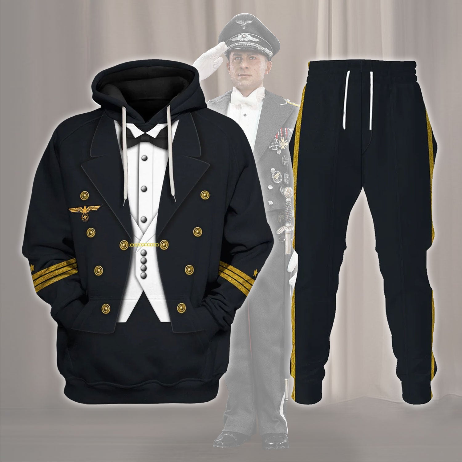 YMskins German WWII Kriegsmarine (War Navy) Officer Costume Hoodie Sweatshirt T-Shirt Tracksuit