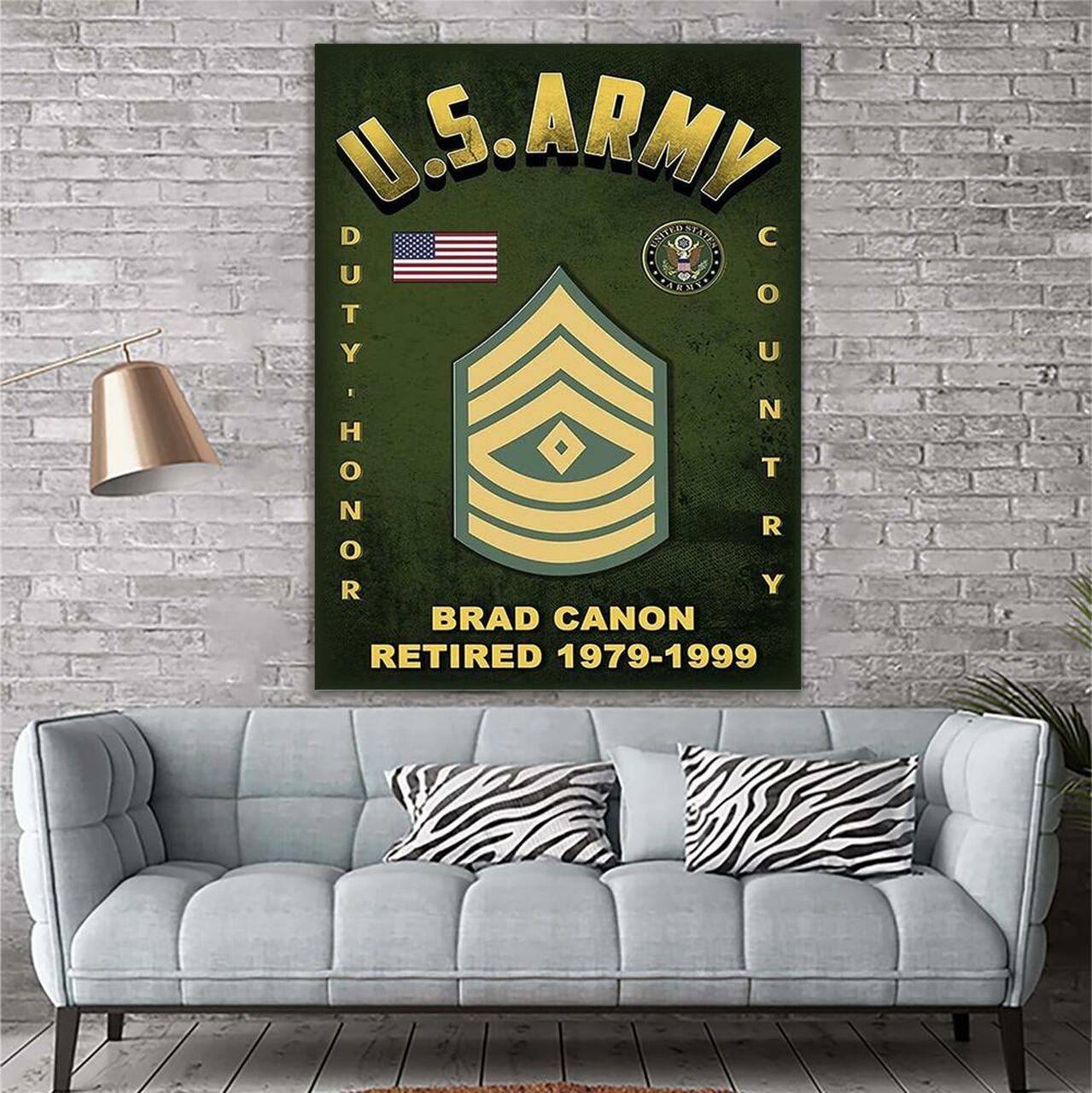 Custom Rank And Text U.S Army Ranks American Flag Digital File/ Poster/ Canvas