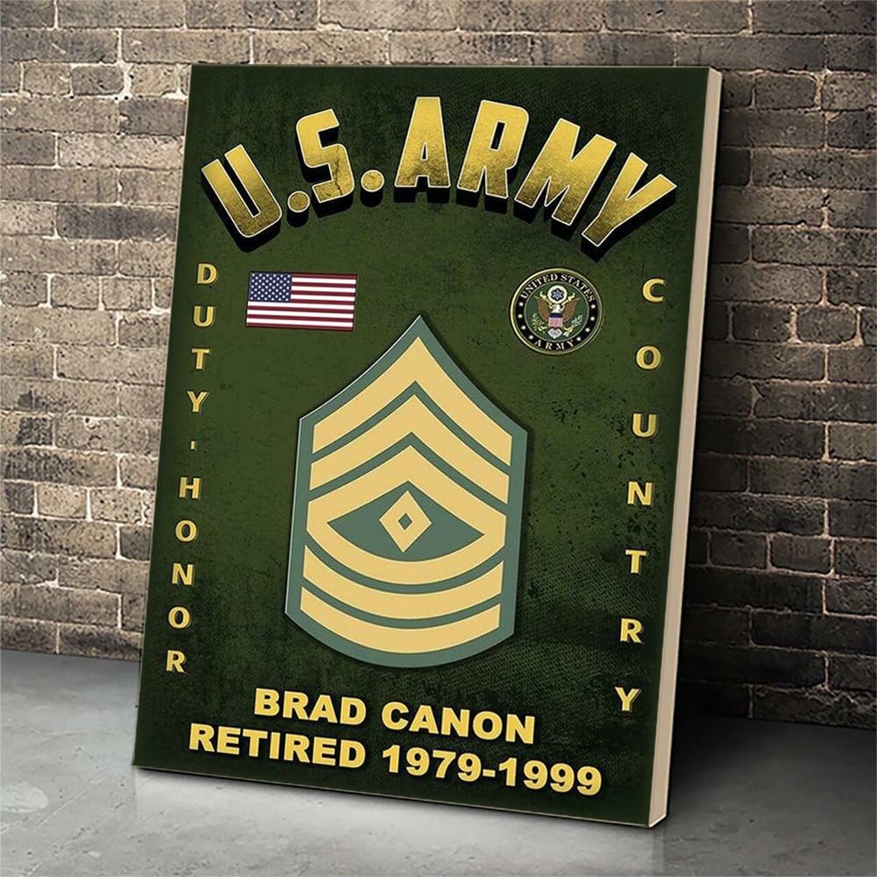 Custom Rank And Text U.S Army Ranks American Flag Digital File/ Poster/ Canvas