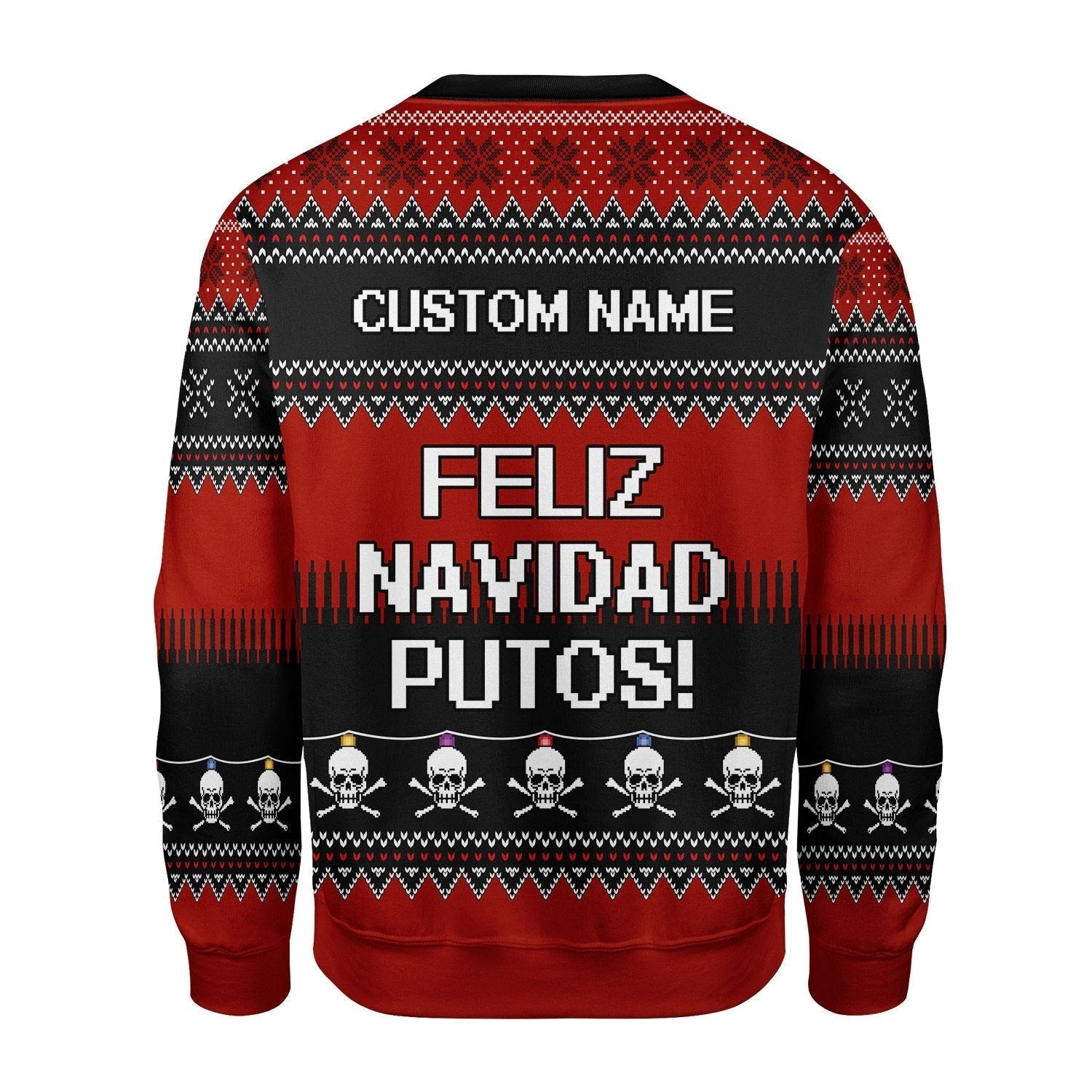 YMskins Christmas Sweater Feliz NaviDad Custom Name 3D Apparel