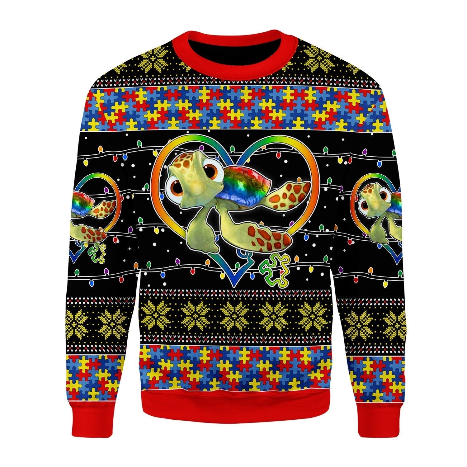 YMskins Christmas Sweater Autism Be You The World Will Aujust 3D Apparel