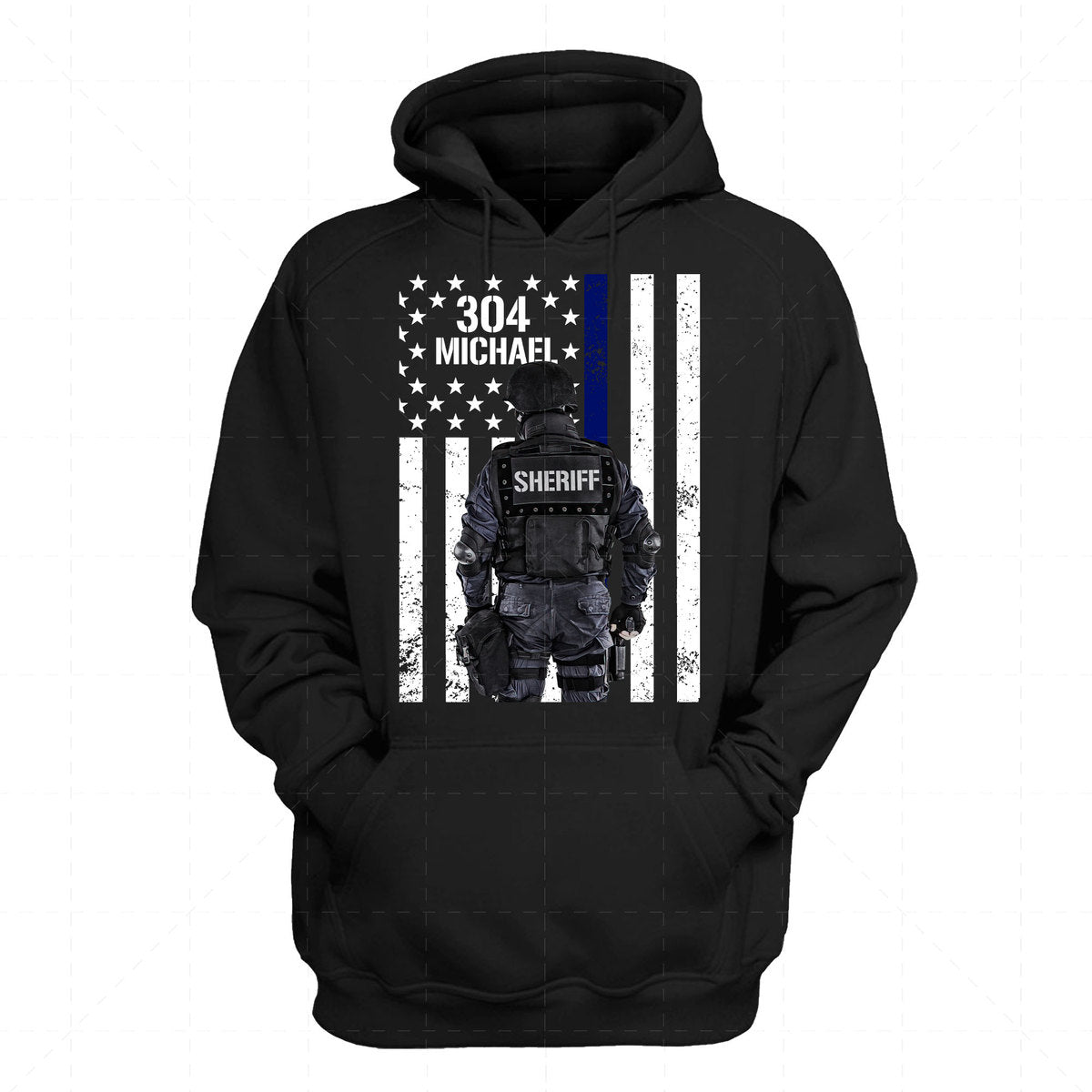 YMskins Tops Personalized Name And Number Deputy Sheriff American Flag