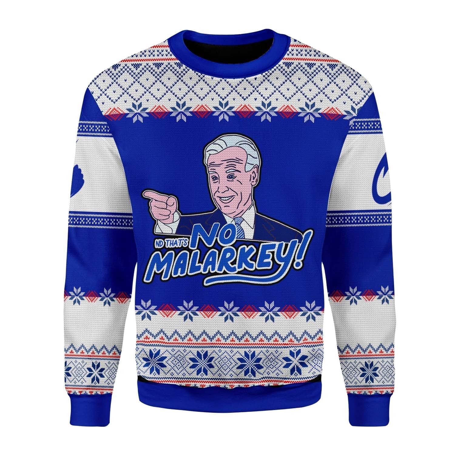 YMskins Christmas Sweater And That's No Malarkey Joe Biden 3D Apparel