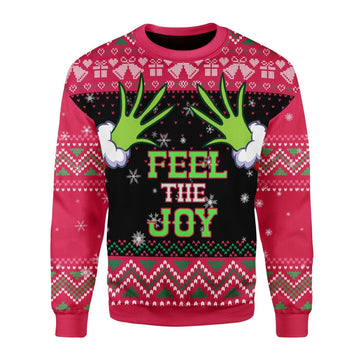 YMskins Christmas Sweater Feel The Joy Grinch 3D Apparel