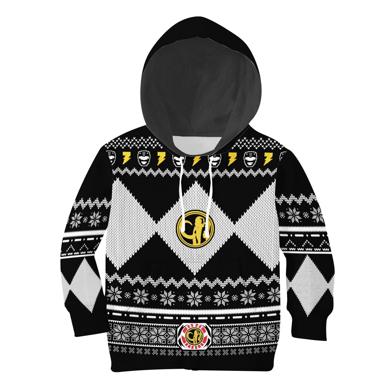 Gearhomies Unisex Kid Tops Pullover Sweatshirt Black Mighty3D Apparel