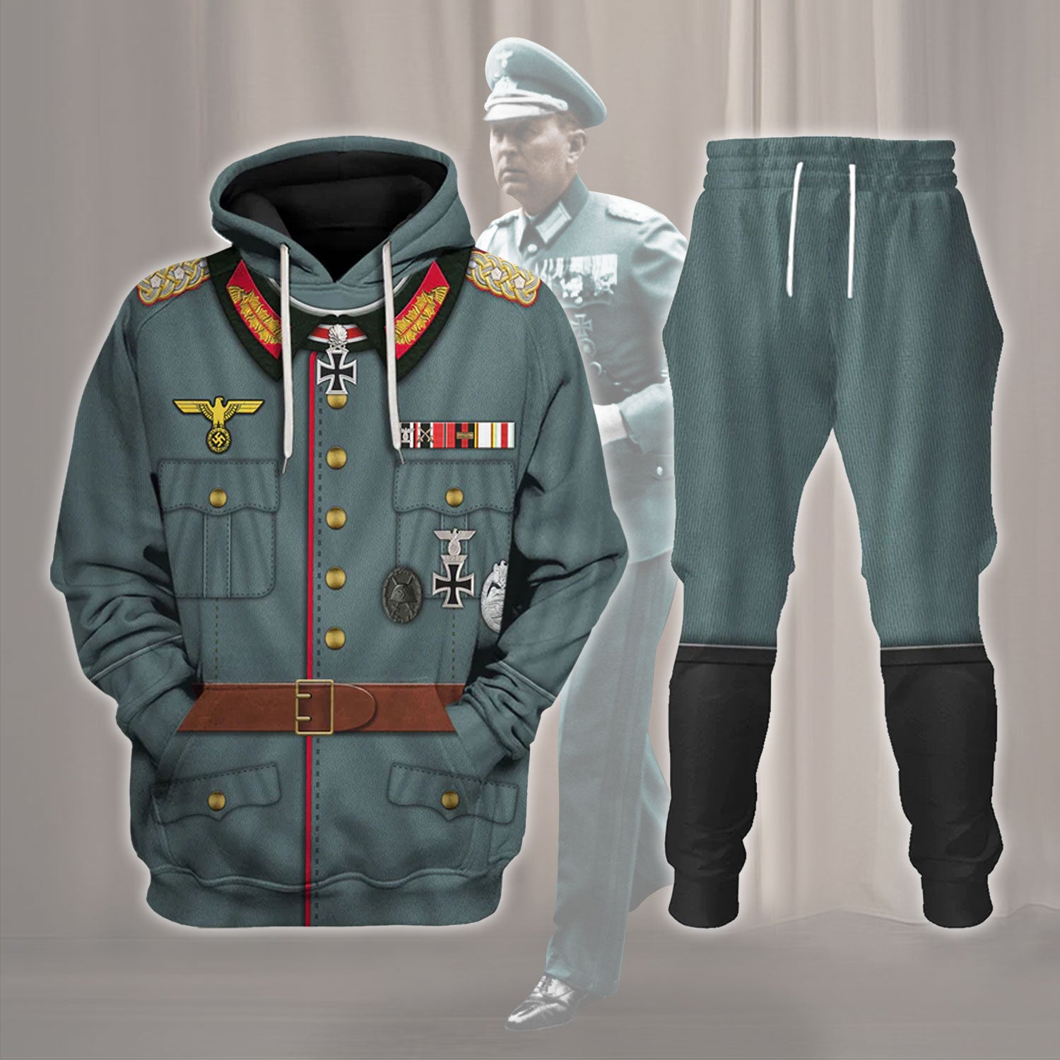 YMskins WW2 Leo Geyr Von Schweppenburg-Pazer Group West Costume Hoodie Sweatshirt T-Shirt Tracksuit