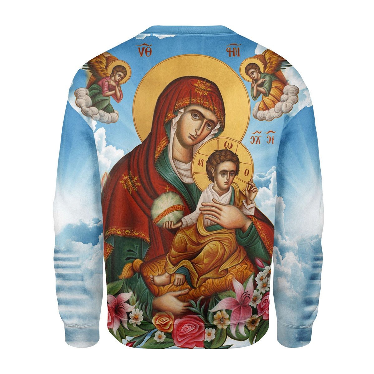 YMskins Tops Pullover Sweatshirt Mary Eastern Christianity 3D Apparel