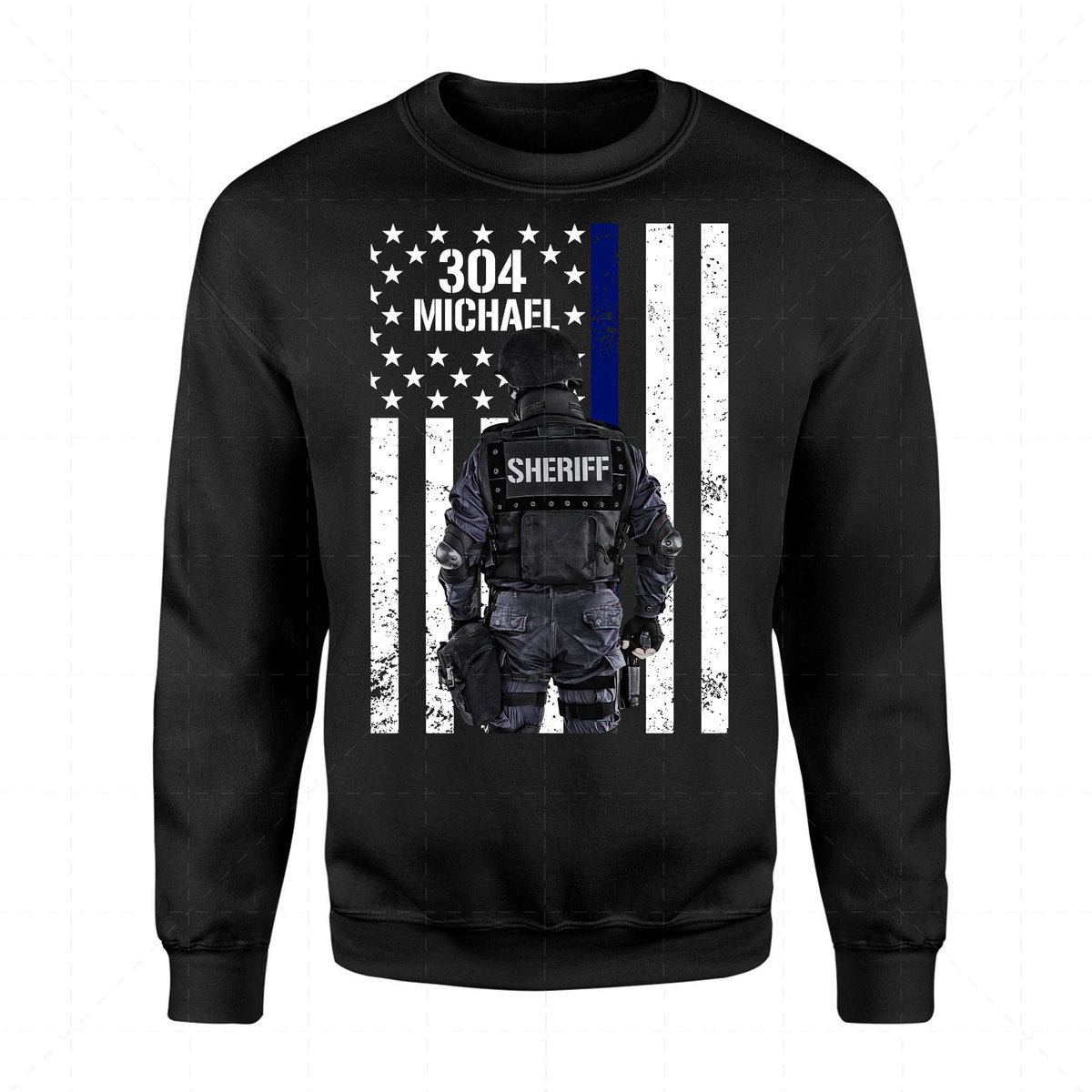 YMskins Tops Personalized Name And Number Deputy Sheriff American Flag