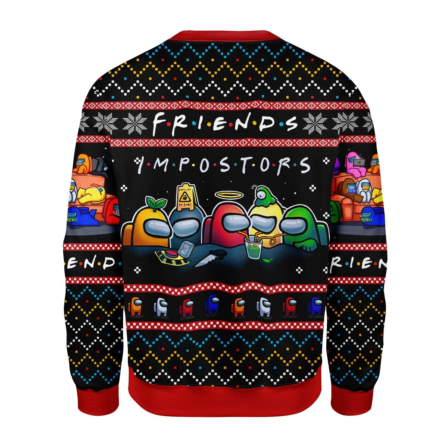 YMskins Christmas Sweater Among Us Imposter Friends 3D Apparel