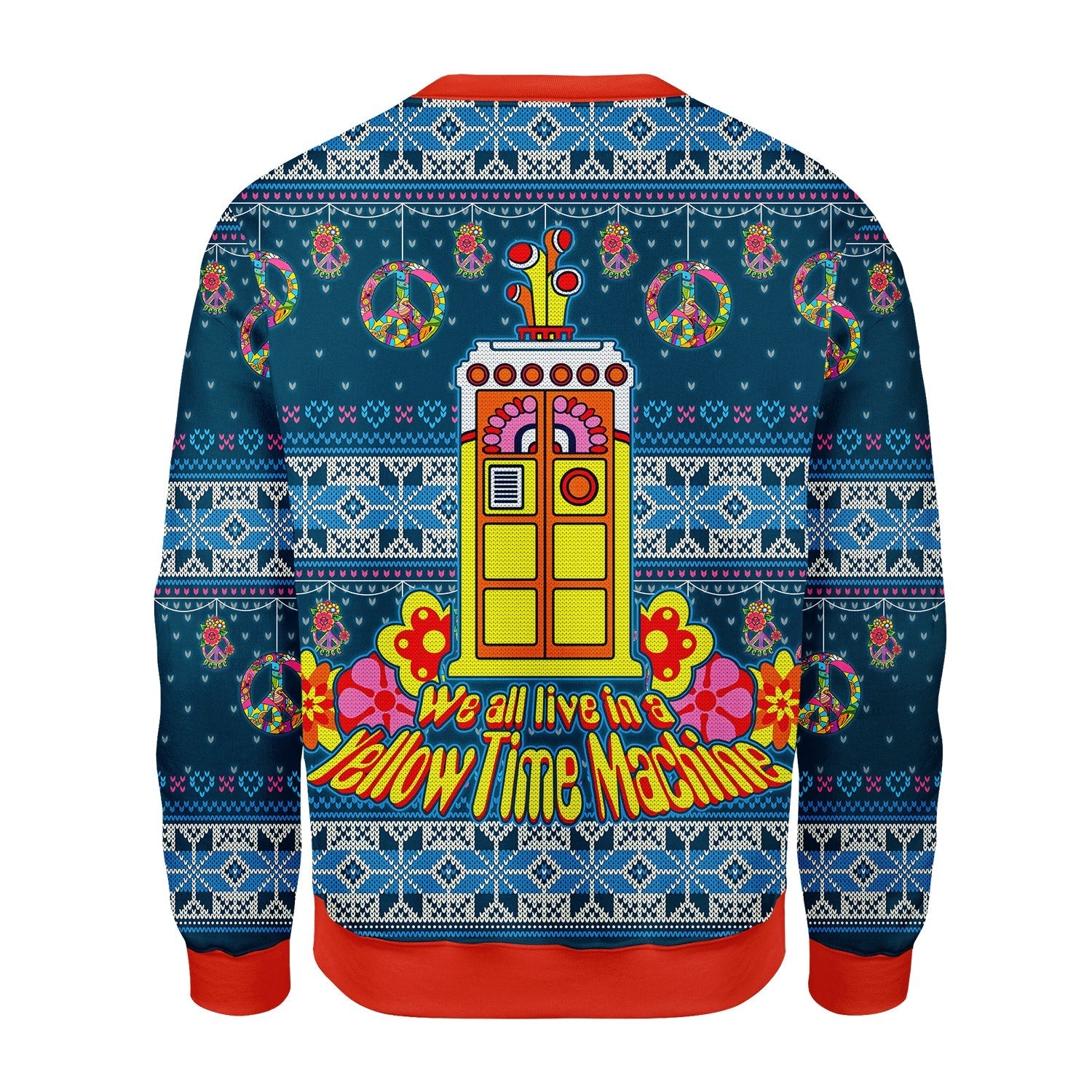 YMskins Christmas Sweater We All Live In A Yellow Time Machine 3D Apparel