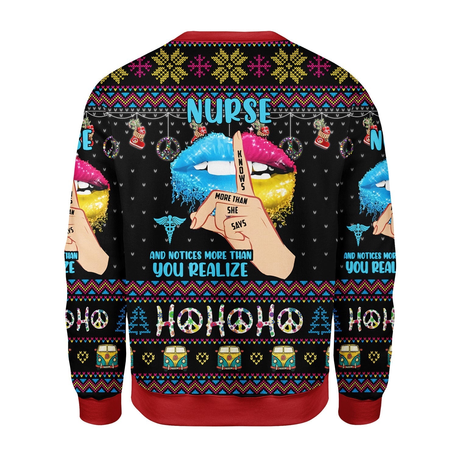 YMskins Christmas Sweater Nurse Life Hippie 3D Apparel