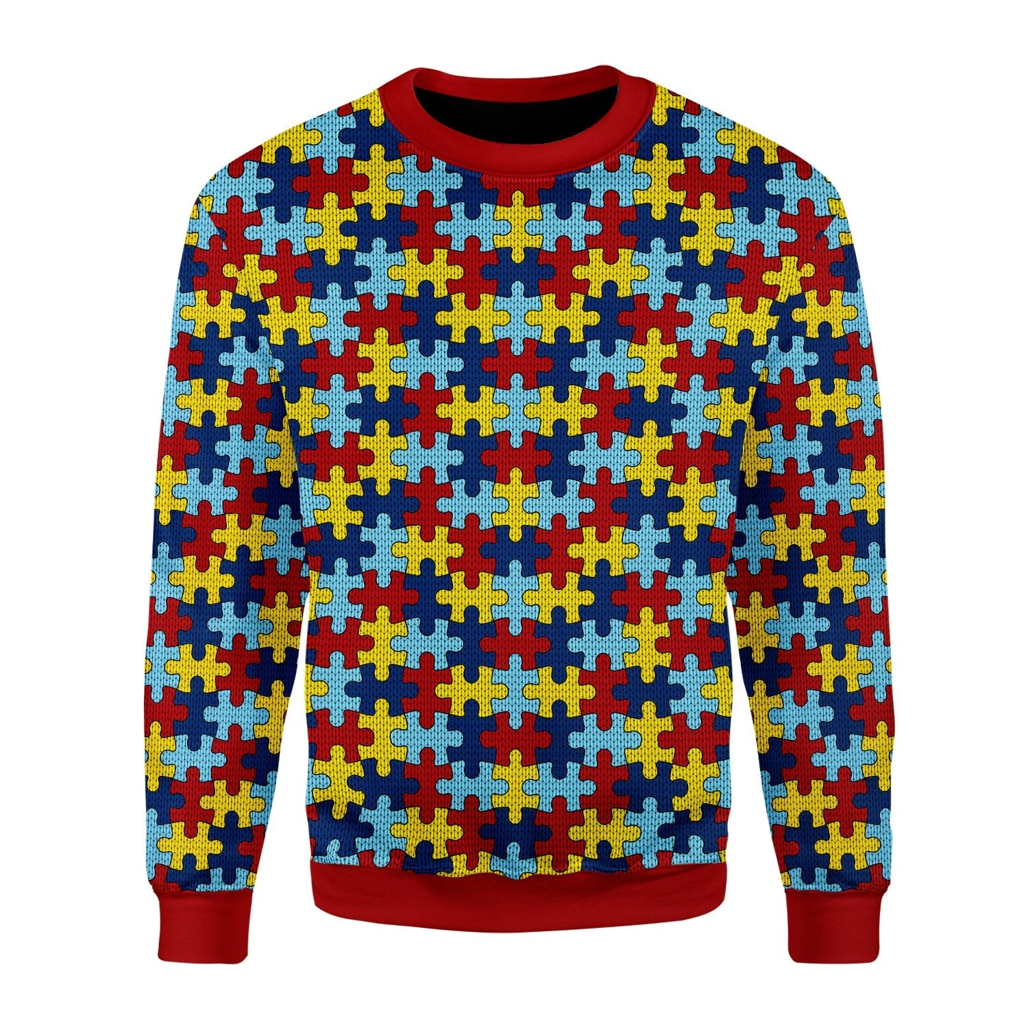 YMskins Christmas Sweater Autism 3D Apparel