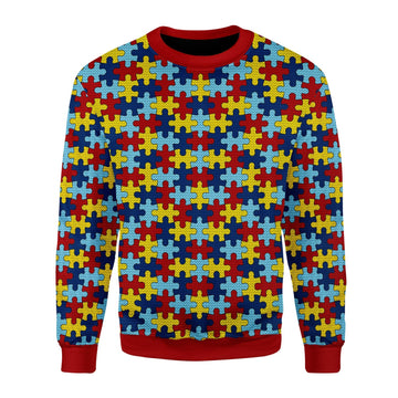 YMskins Christmas Sweater Autism 3D Apparel