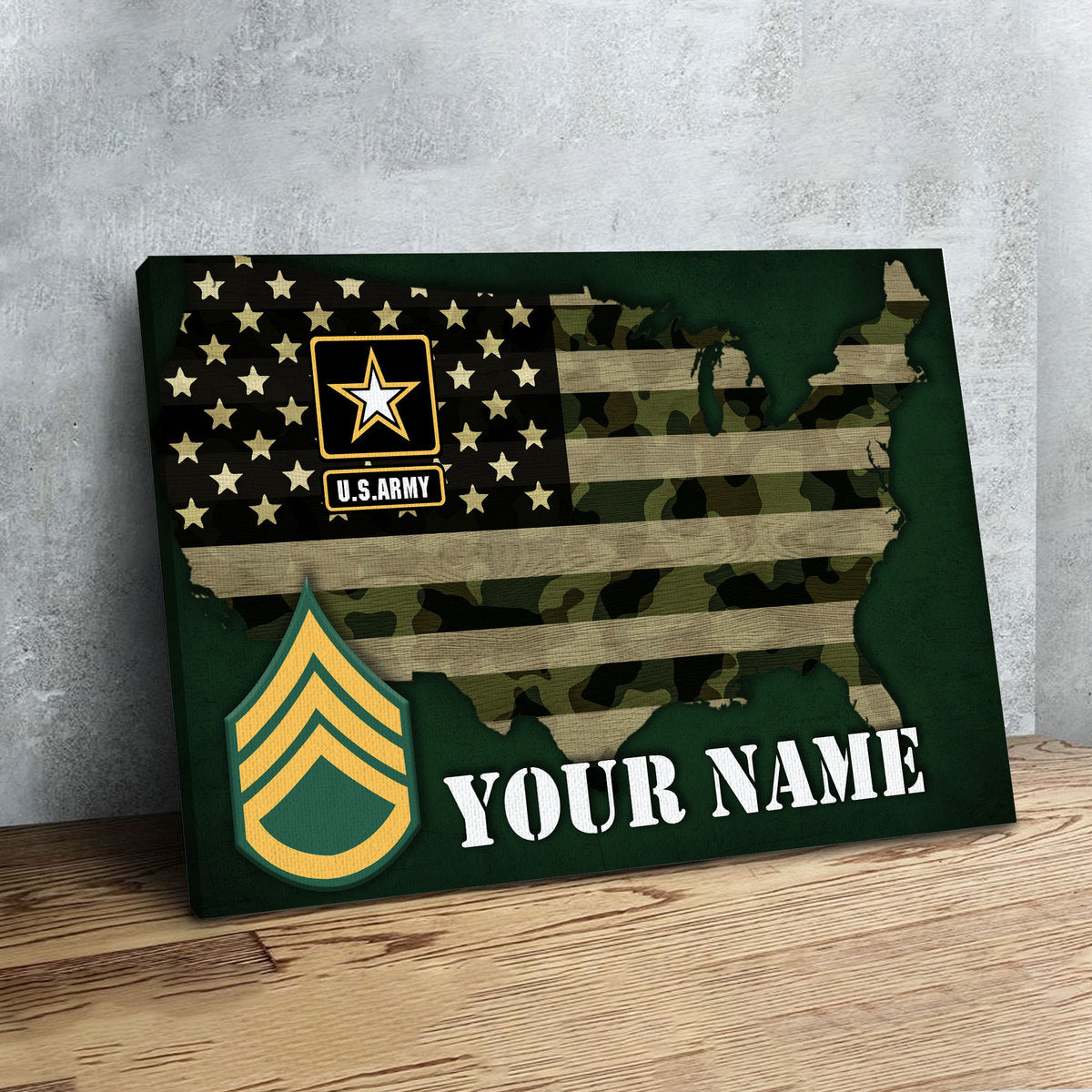 Personalized Name And Rank Insignia U.S. Army Ranks Digital File/ Poster/ Canvas