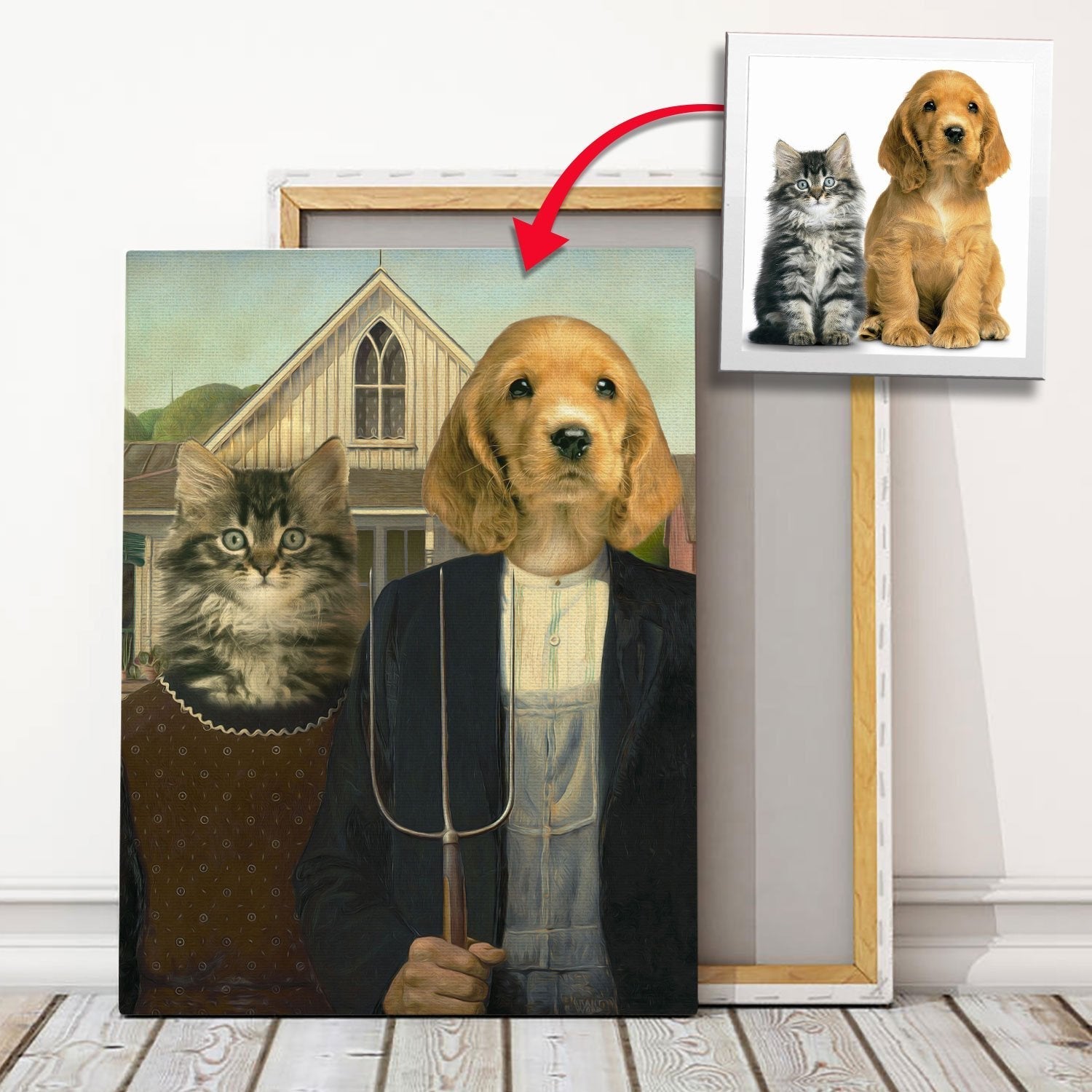 American Gothic - Custom Pet Canvas