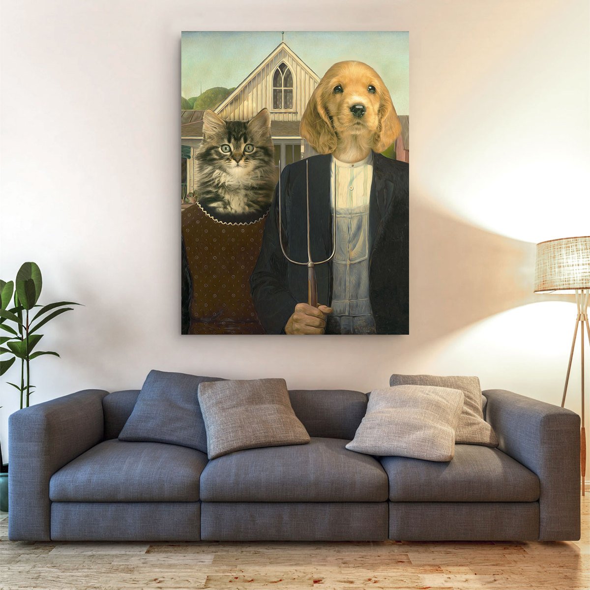 American Gothic - Custom Pet Canvas
