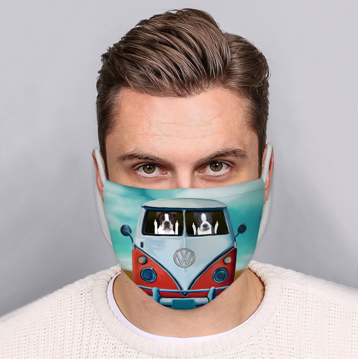 Customized Face Mask Boston Terrier