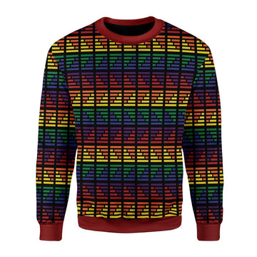 Gearhomies Christmas Unisex Sweater LGBTQ+ Flag Stripes 3D Apparel