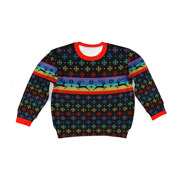 YMskins Kid Christmas Sweater LGBT 3D Apparel