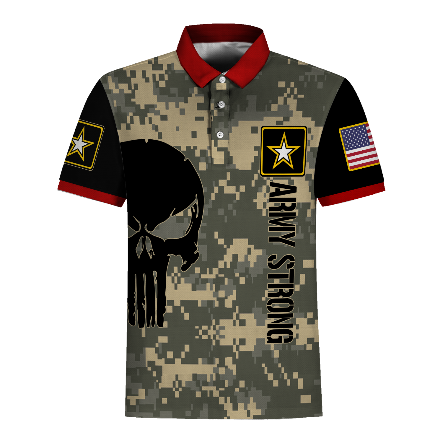 YMskins Polo Shirt US Army Uniform My Sister Is In Army Military WW1 3D Apparel