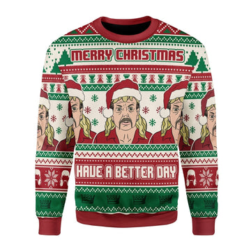 YMskins Christmas Sweater Merry Christmas Have A Better Day 3D Apparel
