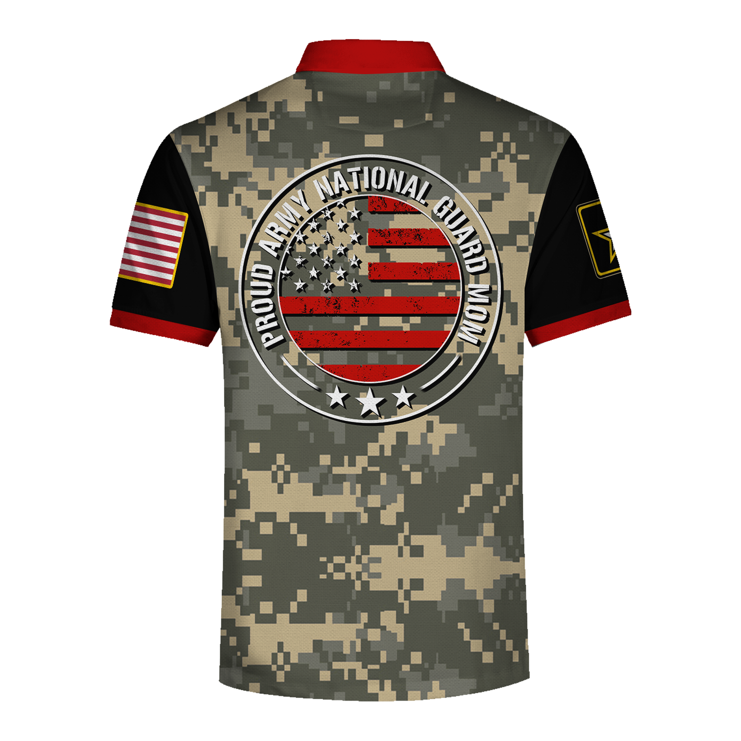 YMskins Polo Shirt US Army Shoulder Patches Womens National Guard Mom 3D Apparel