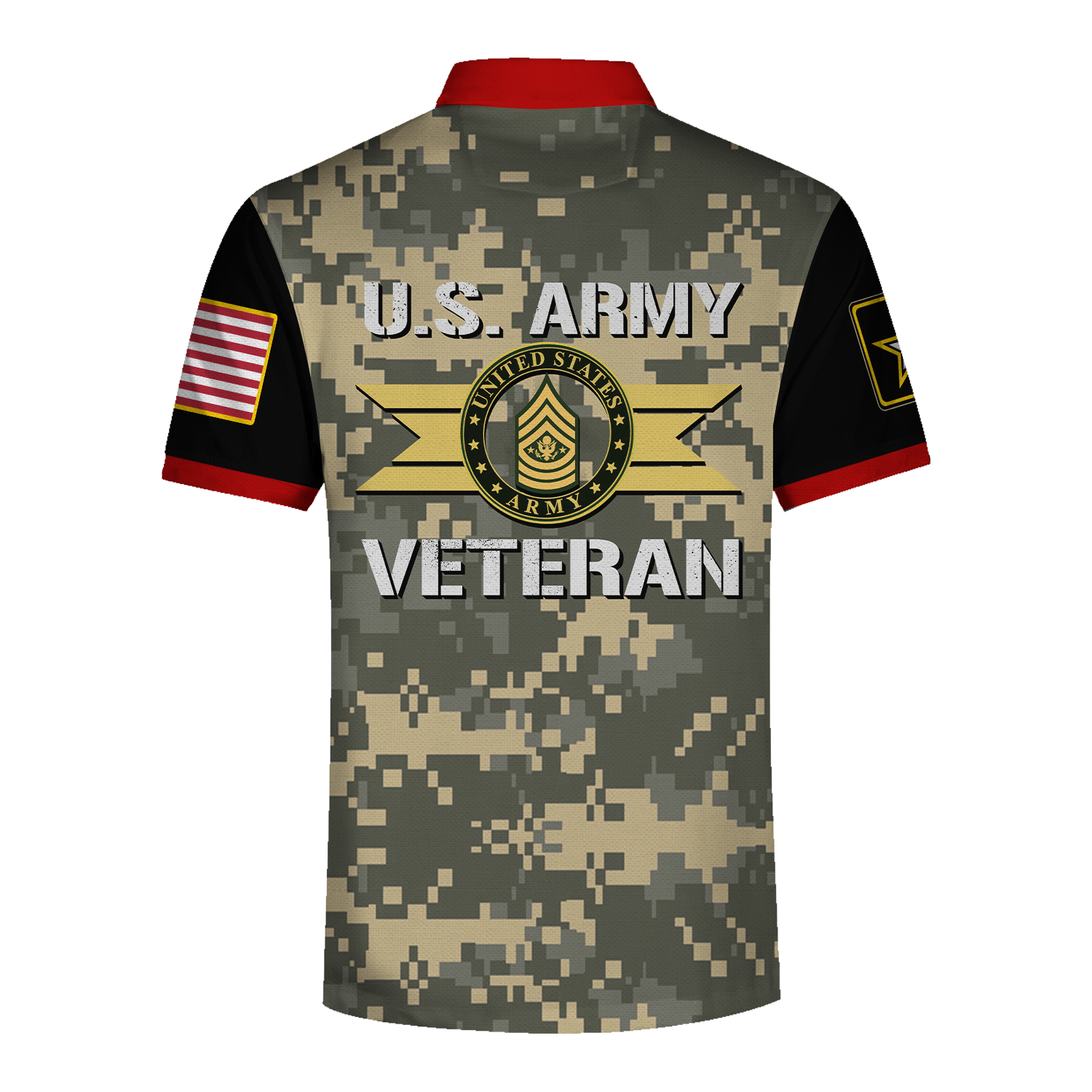 YMskins Polo Shirt What Are The Ranks In The Army Proudly Served Us Army Veteran E7 Sergeant First Class 3D Apparel