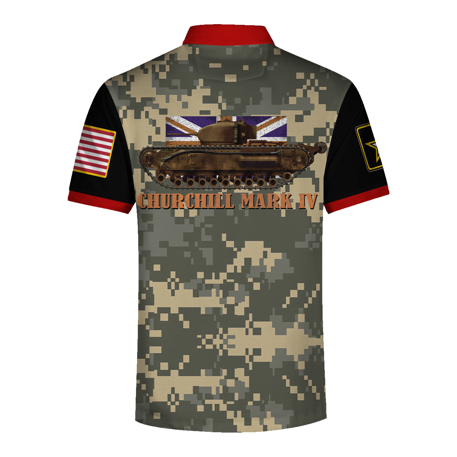 YMskins Polo Shirt US Army Churchill Mark IV 3D Apparel