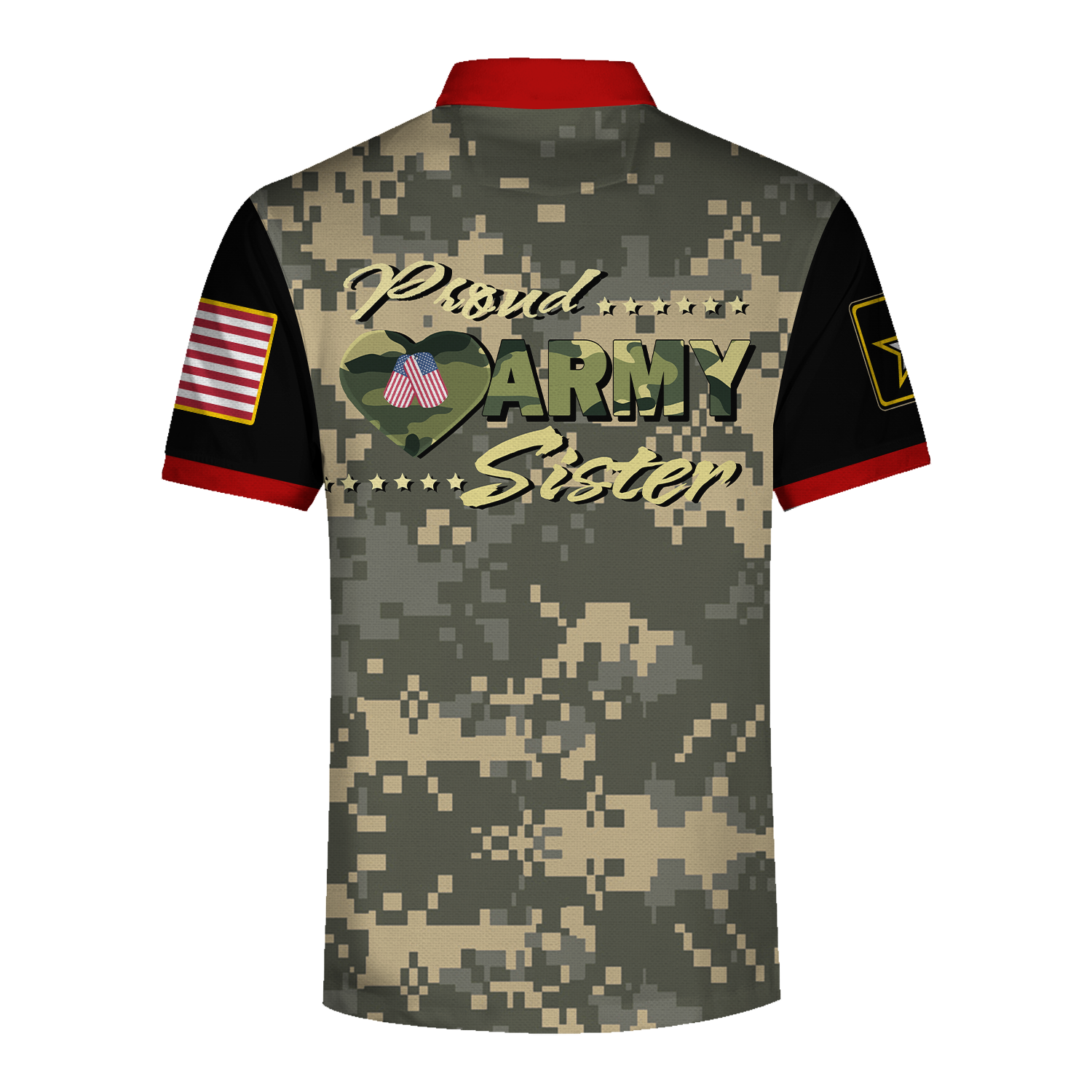 YMskins Polo Shirt US Army Proud Army Sister 3D Apparel