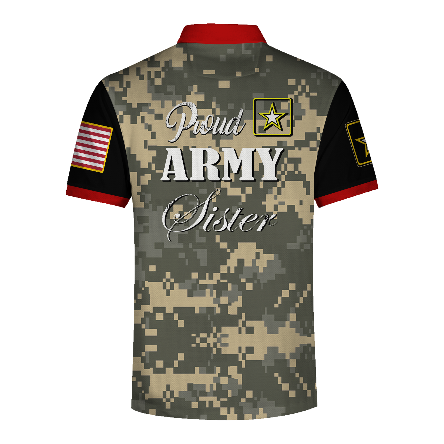 YMskins Polo Shirt US Army Proud Army Sister 3D Apparel