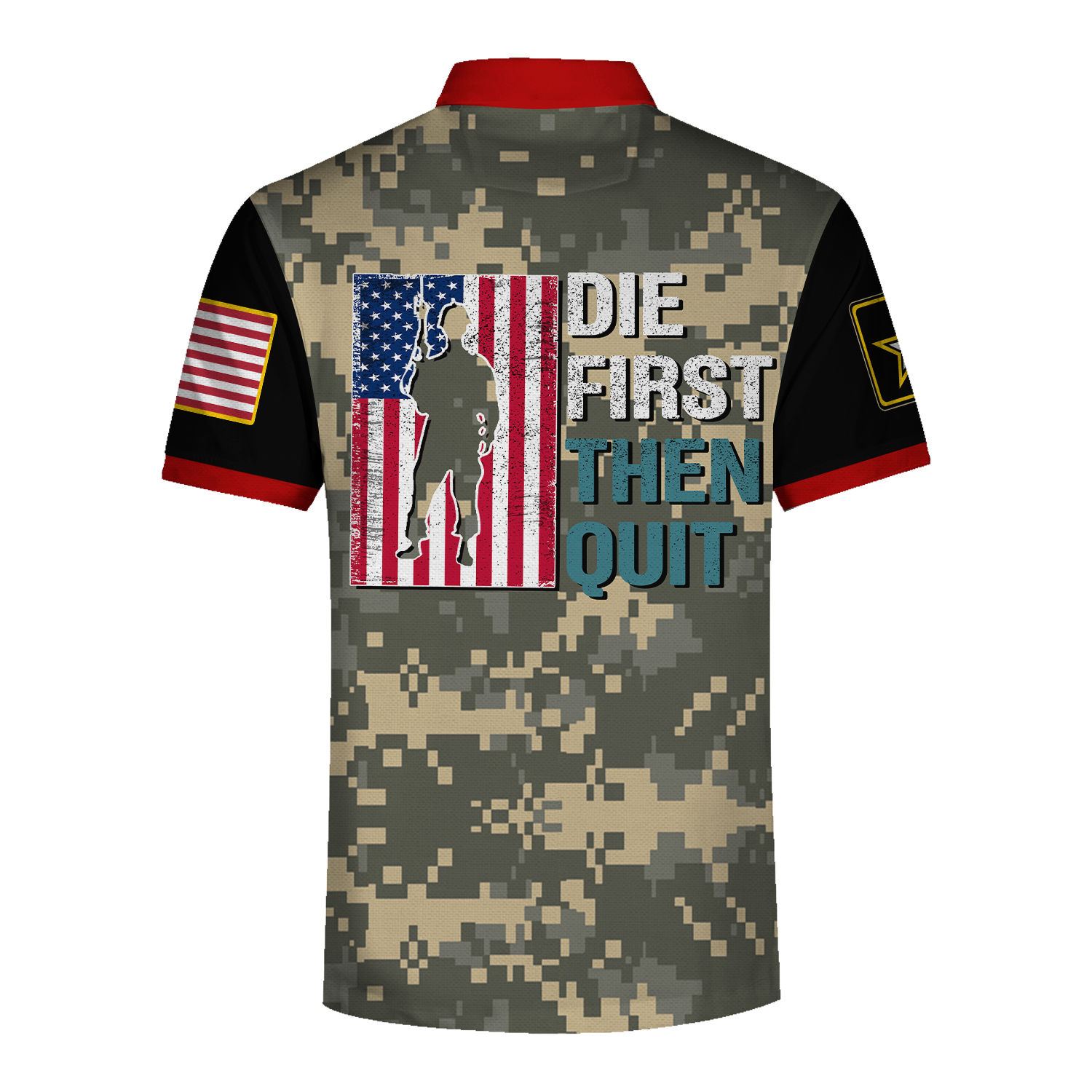 YMskins Polo Shirt US Army Military Police Die First Then Quit USA Army Patriot 3D Apparel