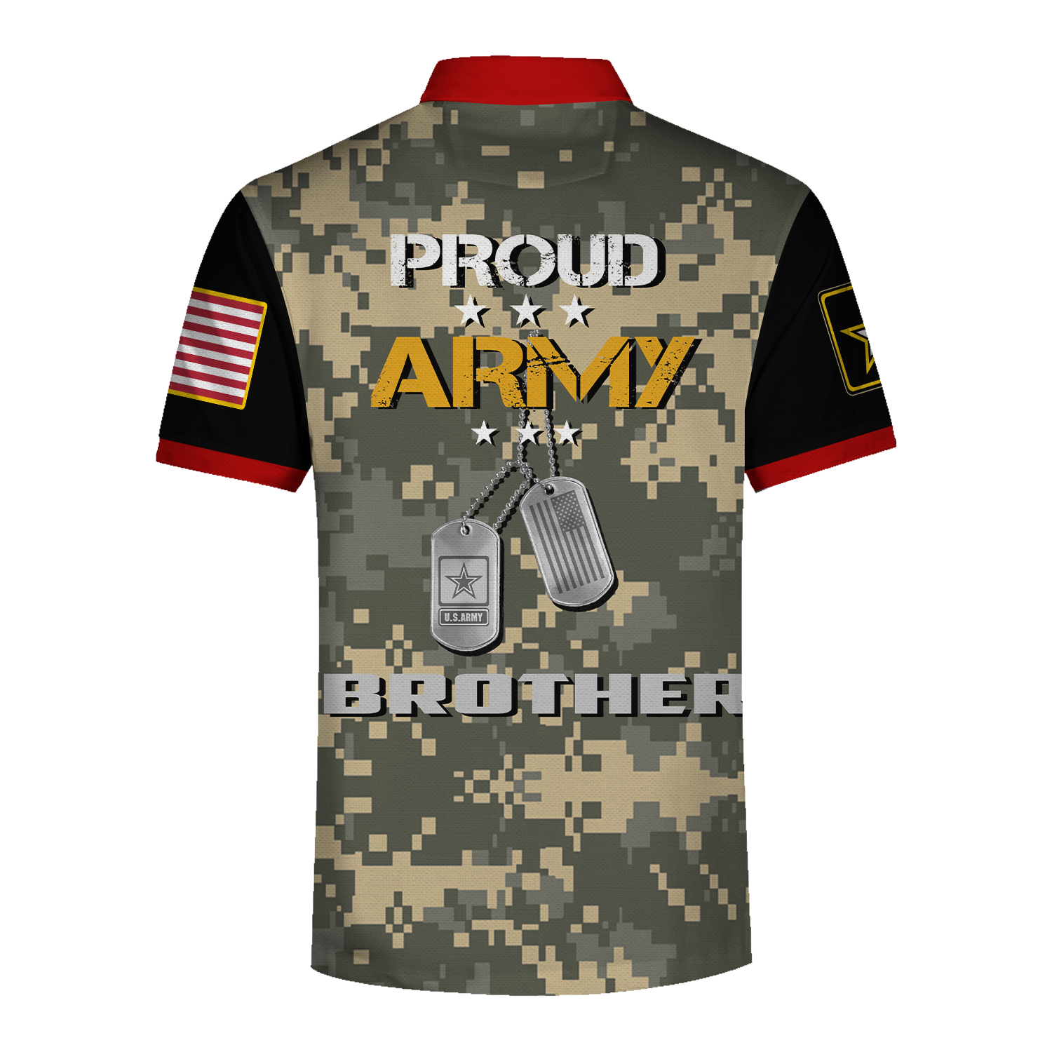 YMskins Polo Shirt US Army Proud Army Brother 3D Apparel