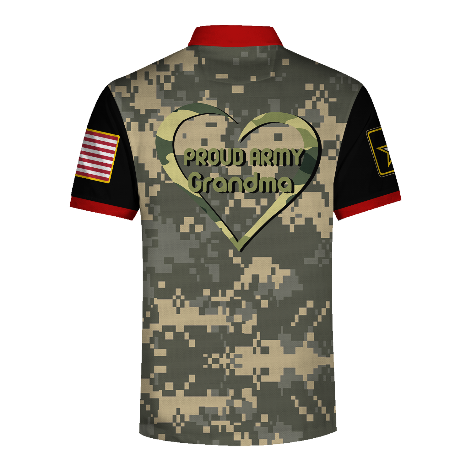 YMskins Polo Shirt US Army Proud Army Grandma 3D Apparel
