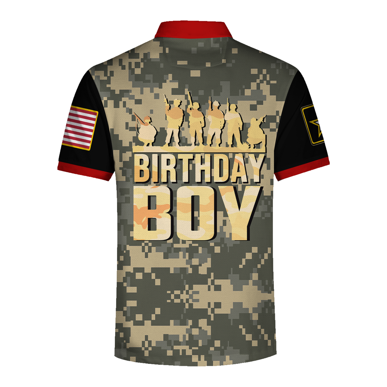 YMskins Polo Shirt US Army Birthday Boy Army Party Supplies Camo Gift Army 3D Apparel