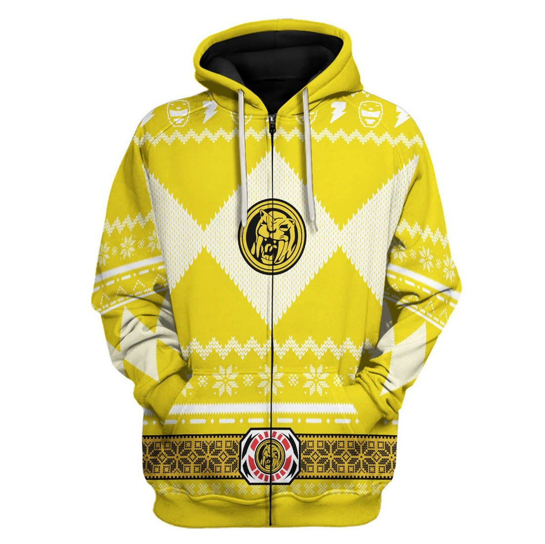 Gearhomies 3D Zip Hoodie MightyMorphin, Yellow
