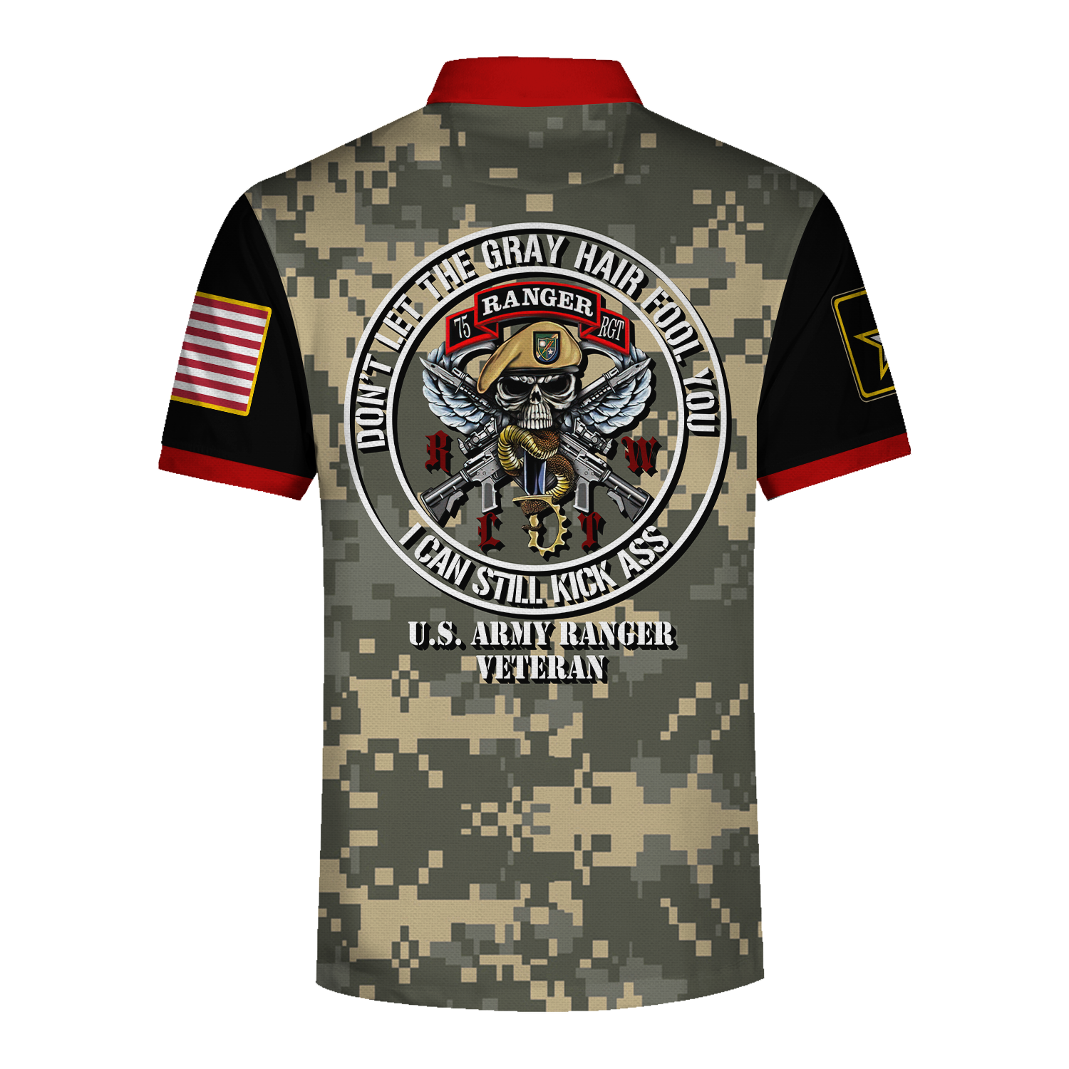 YMskins Polo Shirt US Army Seal Army Ranger Veteran We Can Still Kick Ass Army 3D Apparel