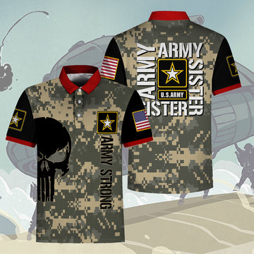 YMskins Polo Shirt US Army Army Sister 3D Apparel