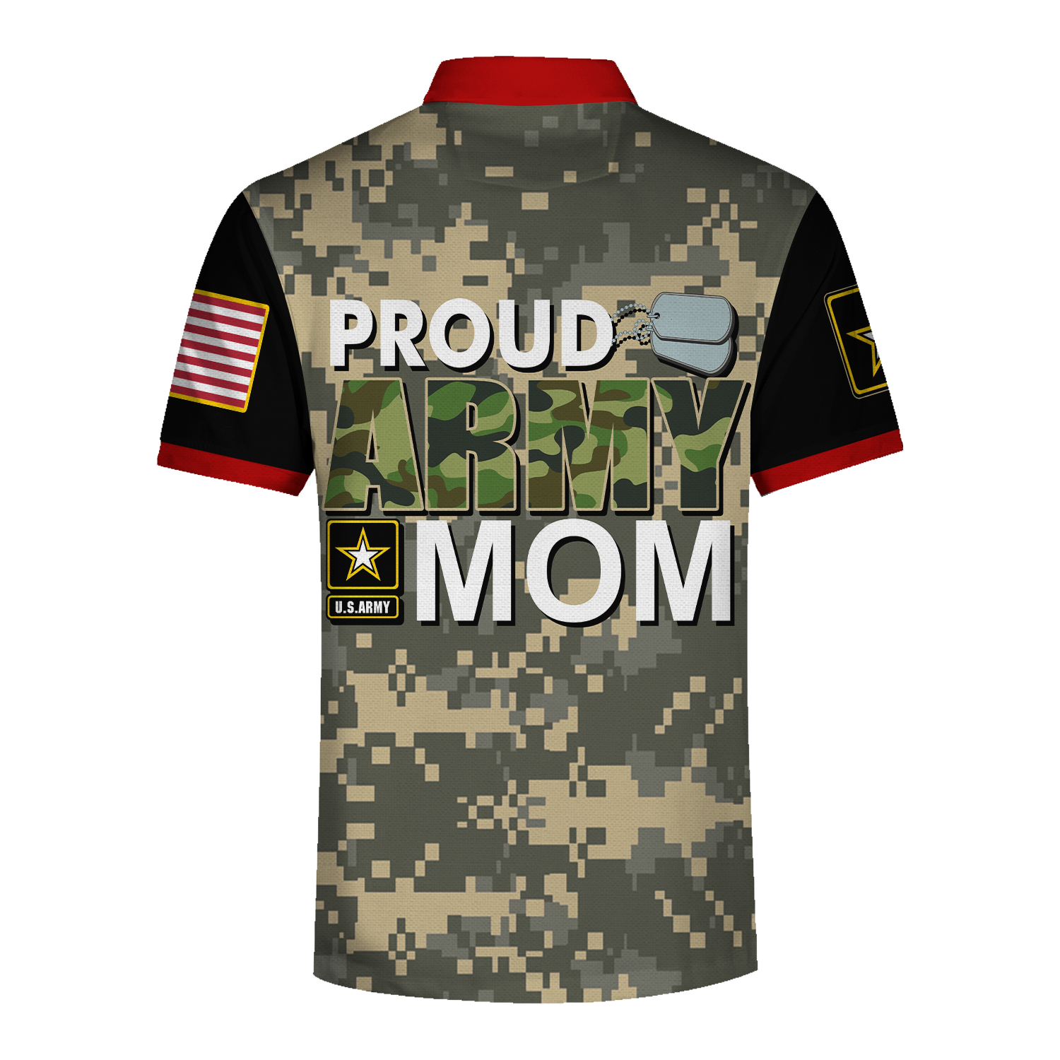 YMskins Polo Shirt US Army Army Ranks Proud US Army Mom 3D Apparel