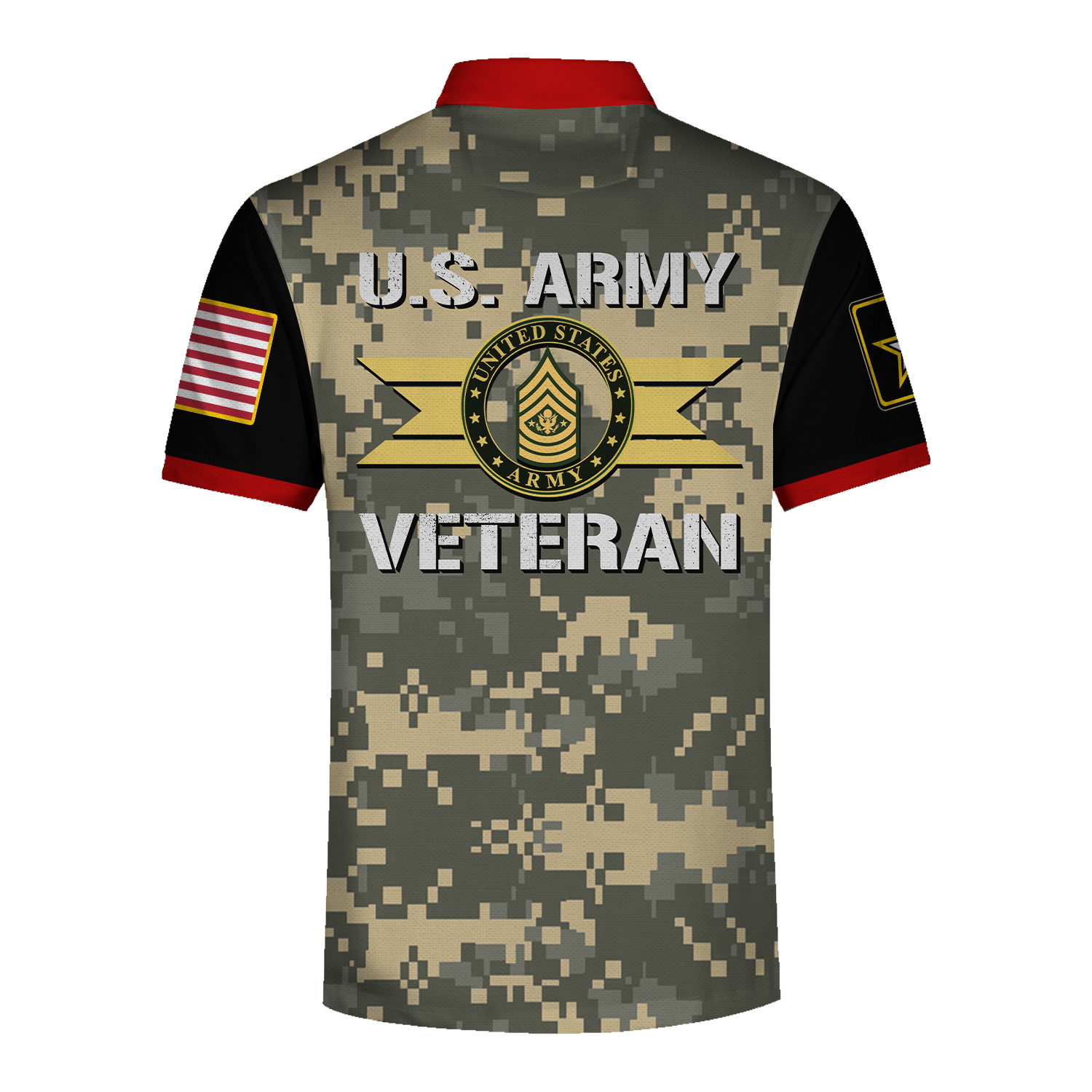 YMskins Polo Shirt US Army Rings Proudly Served Us Army Veteran E6 Staff Sergeant Army 3D Apparel